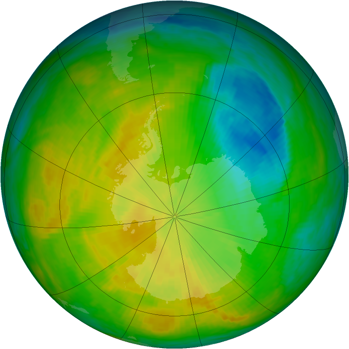 Antarctic ozone map for 19 November 1986